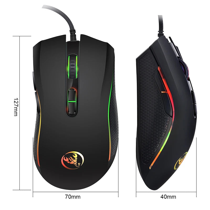 Mouse Gamer USB 3200 DPI 7 Botões com LED RGB