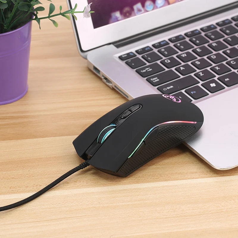 Mouse Gamer USB 3200 DPI 7 Botões com LED RGB